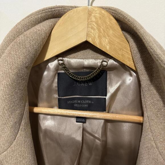 J.Crew Stadium Cloth Nello Gori Wool Blend Coat Beige Size 12  Outdoor Women’s - Picture 3 of 9